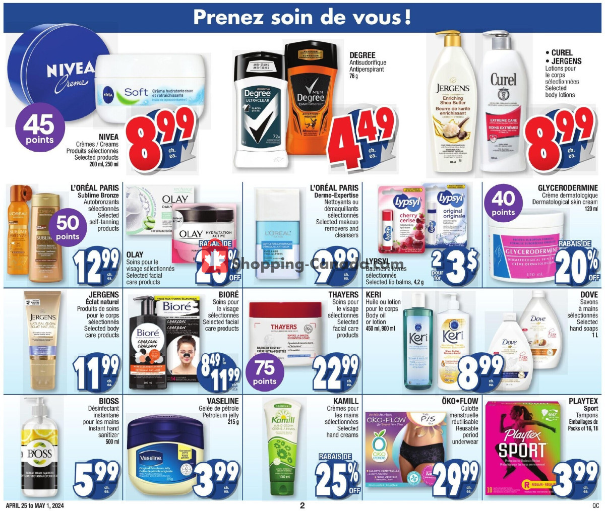 Jean Coutu Pharmacy flyer from Thursday April 25, 2024 to Wednesday May 1, 2024 - page 2