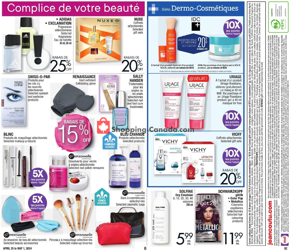 Jean Coutu Pharmacy flyer from Thursday April 25, 2024 to Wednesday May 1, 2024 - page 8
