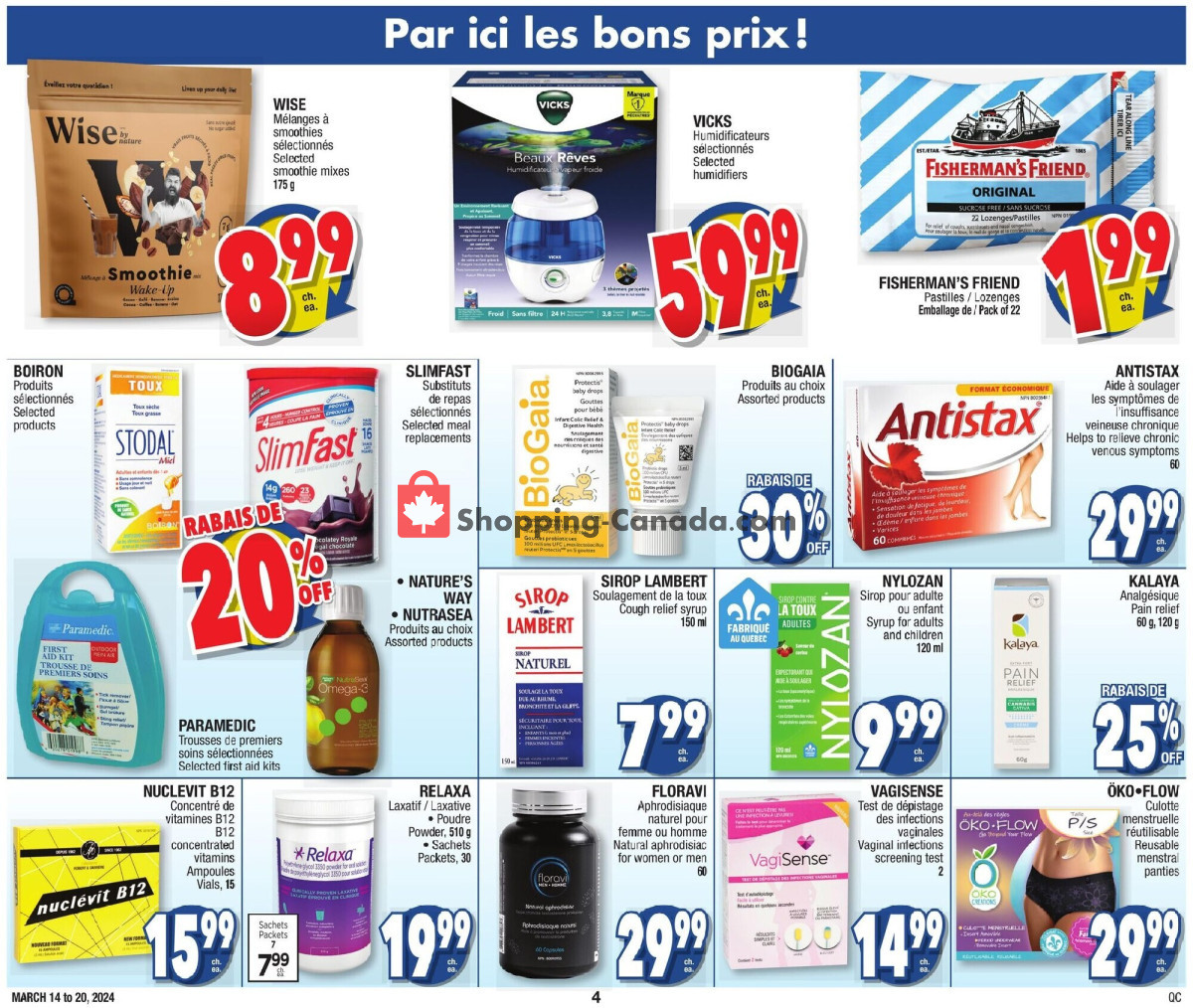 Jean Coutu Pharmacy flyer from Thursday March 14, 2024 to Wednesday March 20, 2024 - page 4