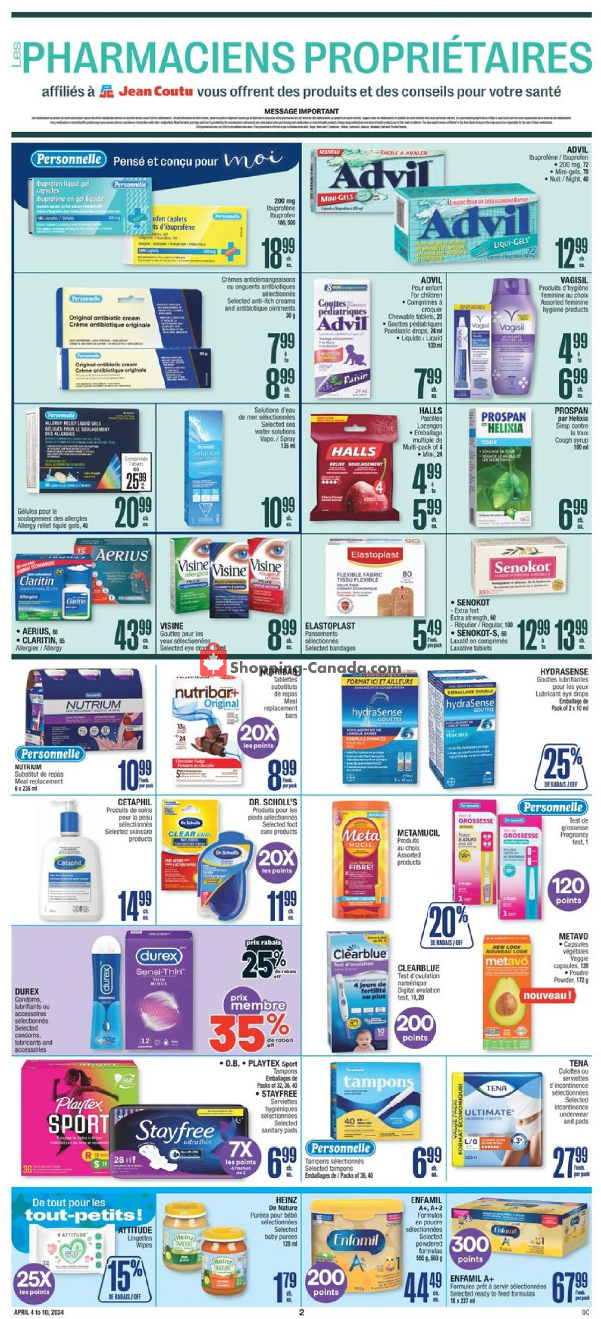 Jean Coutu Pharmacy flyer from Thursday April 4, 2024 to Wednesday April 10, 2024 - page 3