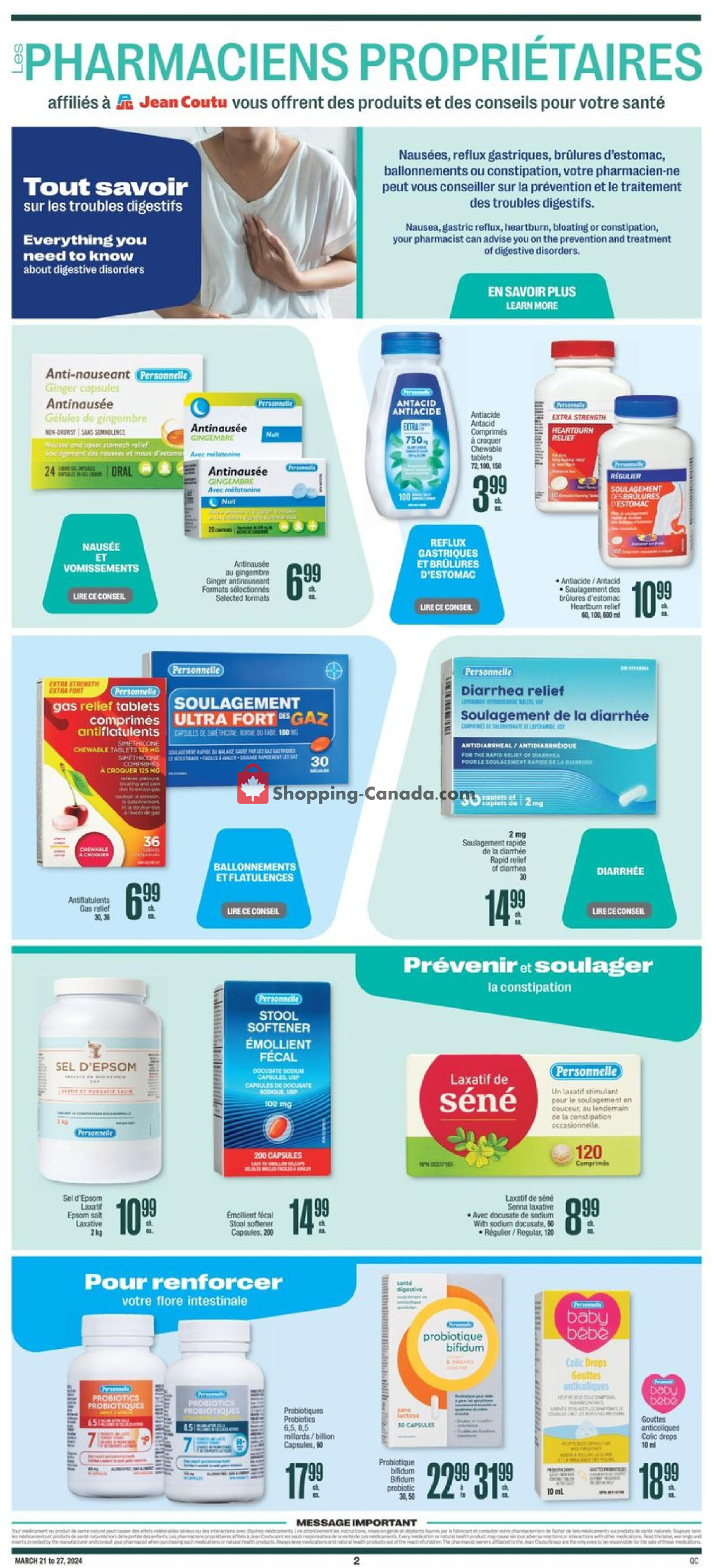 Jean Coutu Pharmacy flyer from Thursday March 21, 2024 to Wednesday March 27, 2024 - page 9