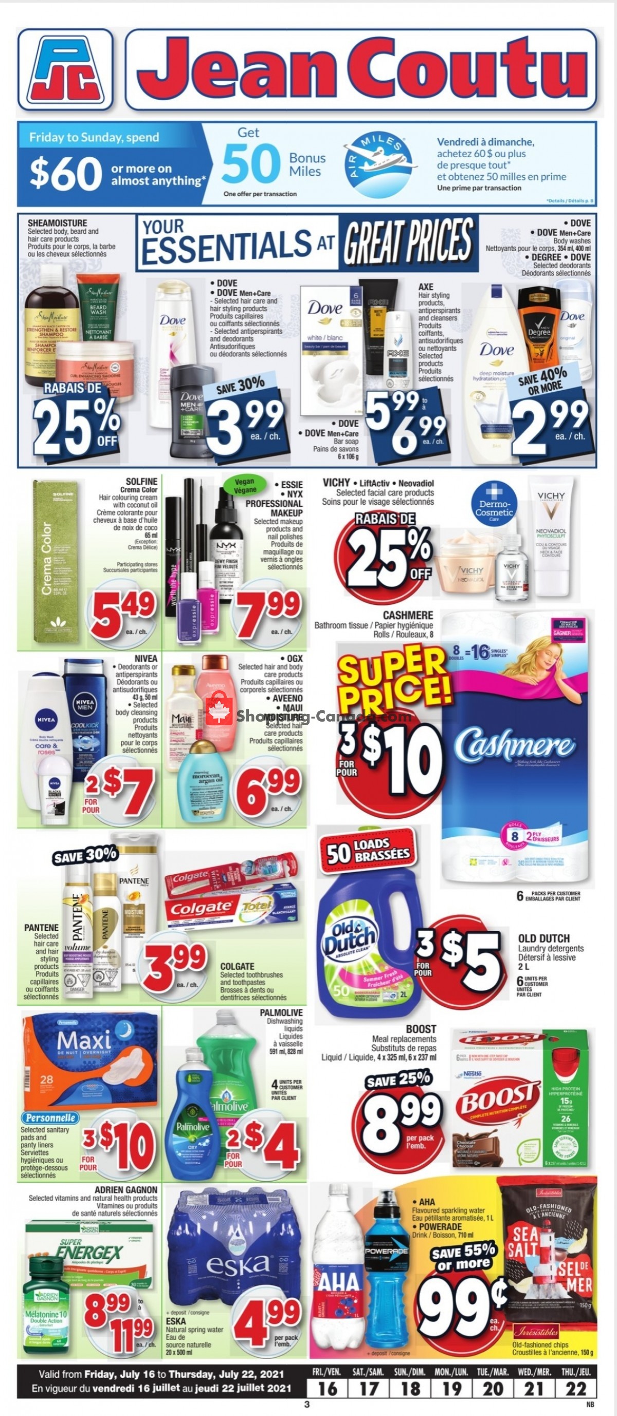 Jean Coutu Pharmacy flyer from Friday July 16, 2021 to Thursday July 22, 2021 - page 1