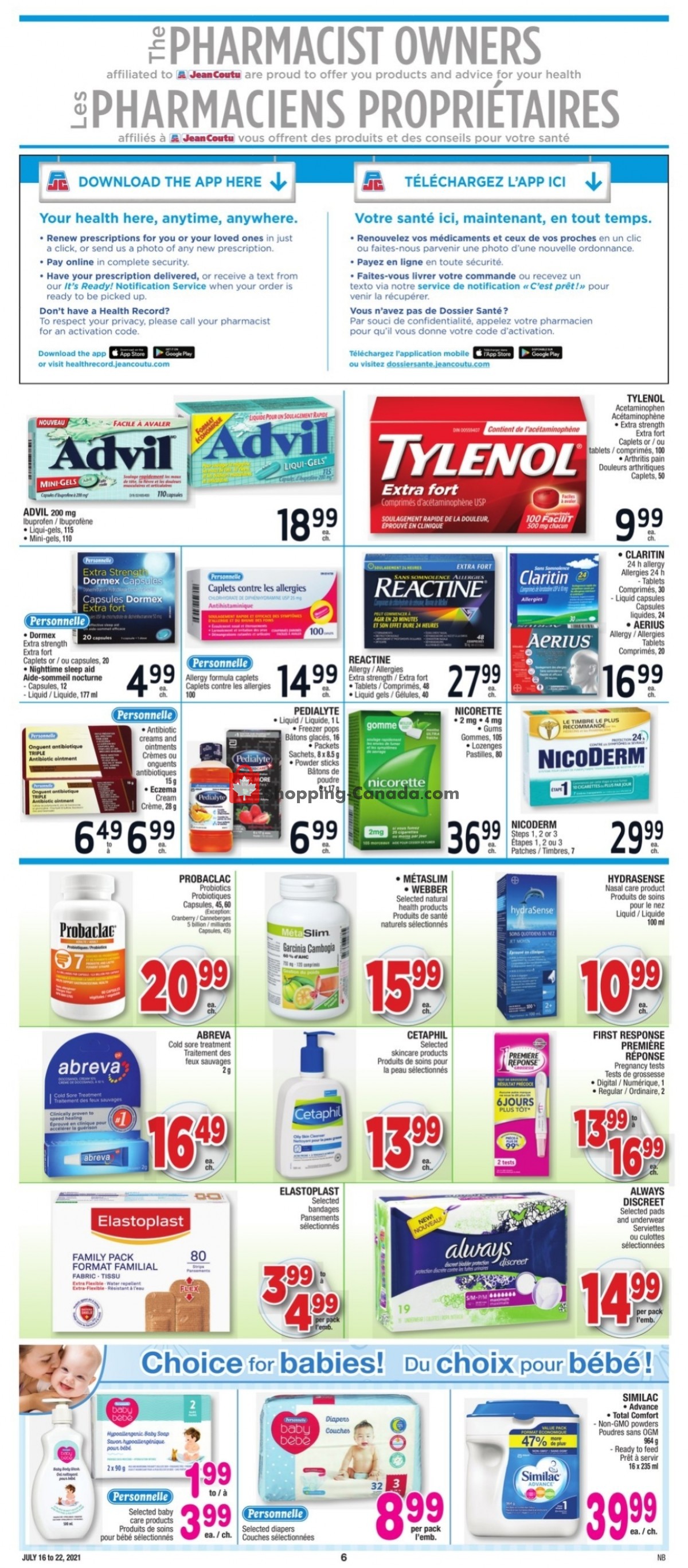 Jean Coutu Pharmacy flyer from Friday July 16, 2021 to Thursday July 22, 2021 - page 6