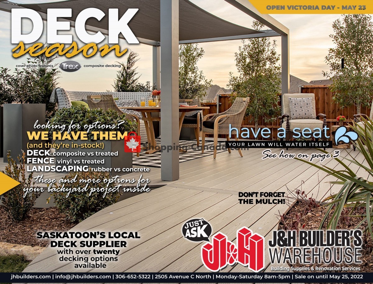 J&H Builder's Warehouse flyer from Thursday May 12, 2022 to Wednesday May 25, 2022 - page 1