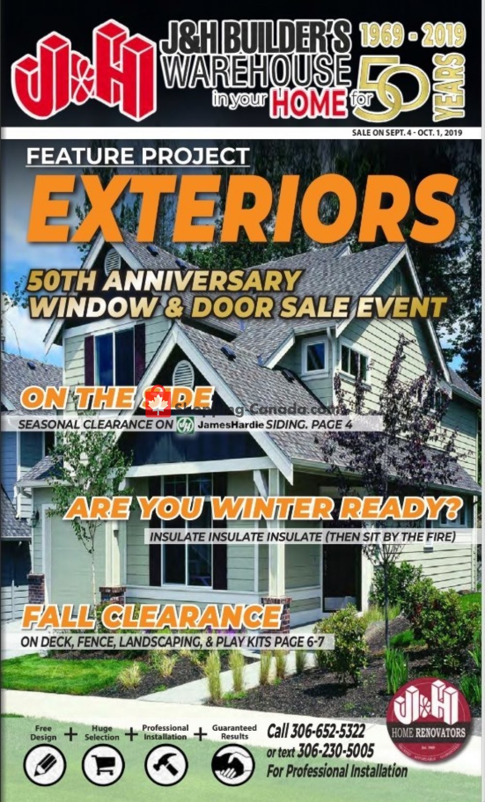 J&H Builder's Warehouse flyer from Wednesday September 4, 2019 to Tuesday October 1, 2019 - page 1
