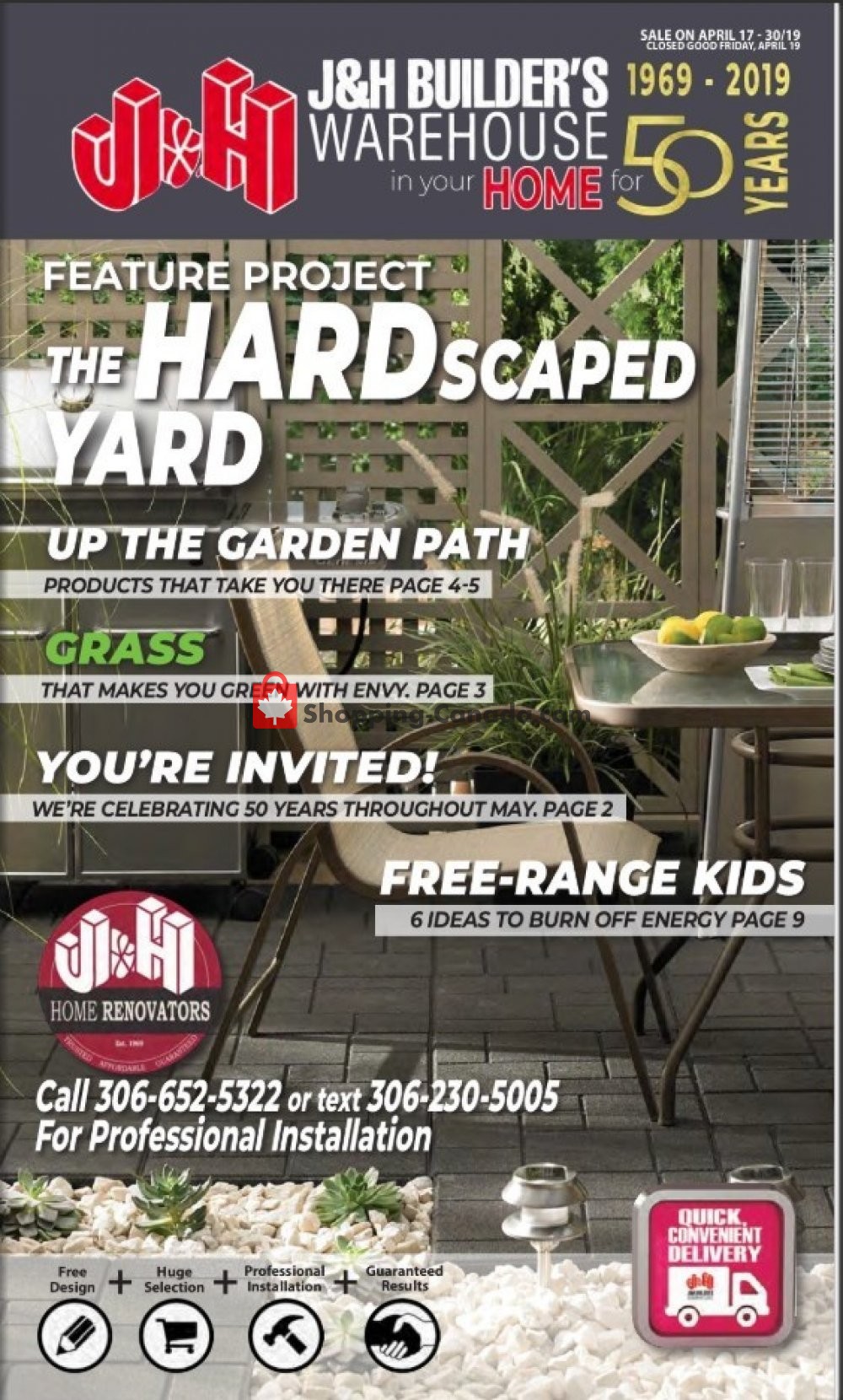 J&H Builder's Warehouse flyer from Wednesday April 17, 2019 to Tuesday April 30, 2019 - page 1