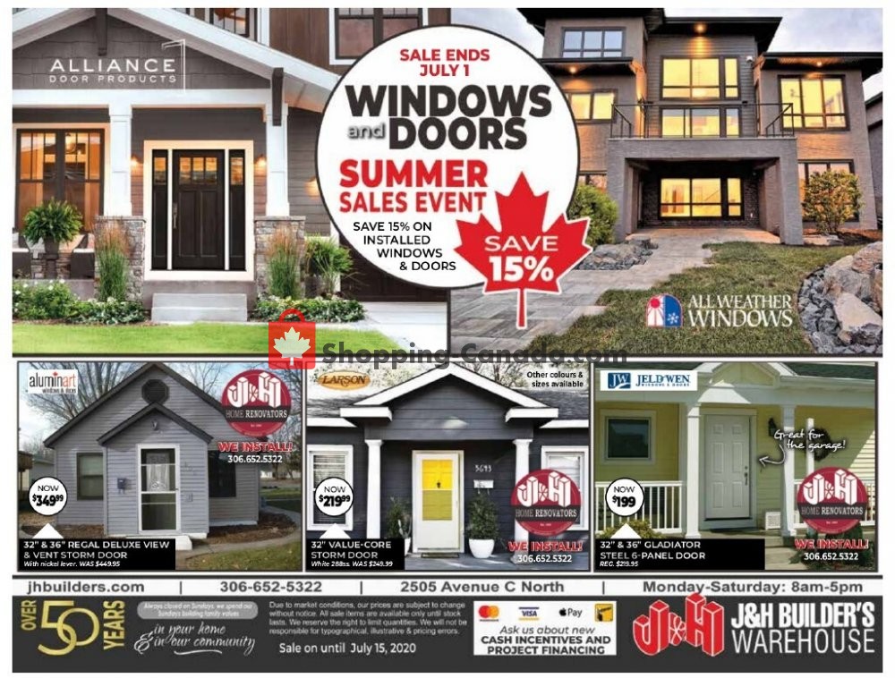 J&H Builder's Warehouse flyer from Thursday June 25, 2020 to Wednesday July 15, 2020 - page 8