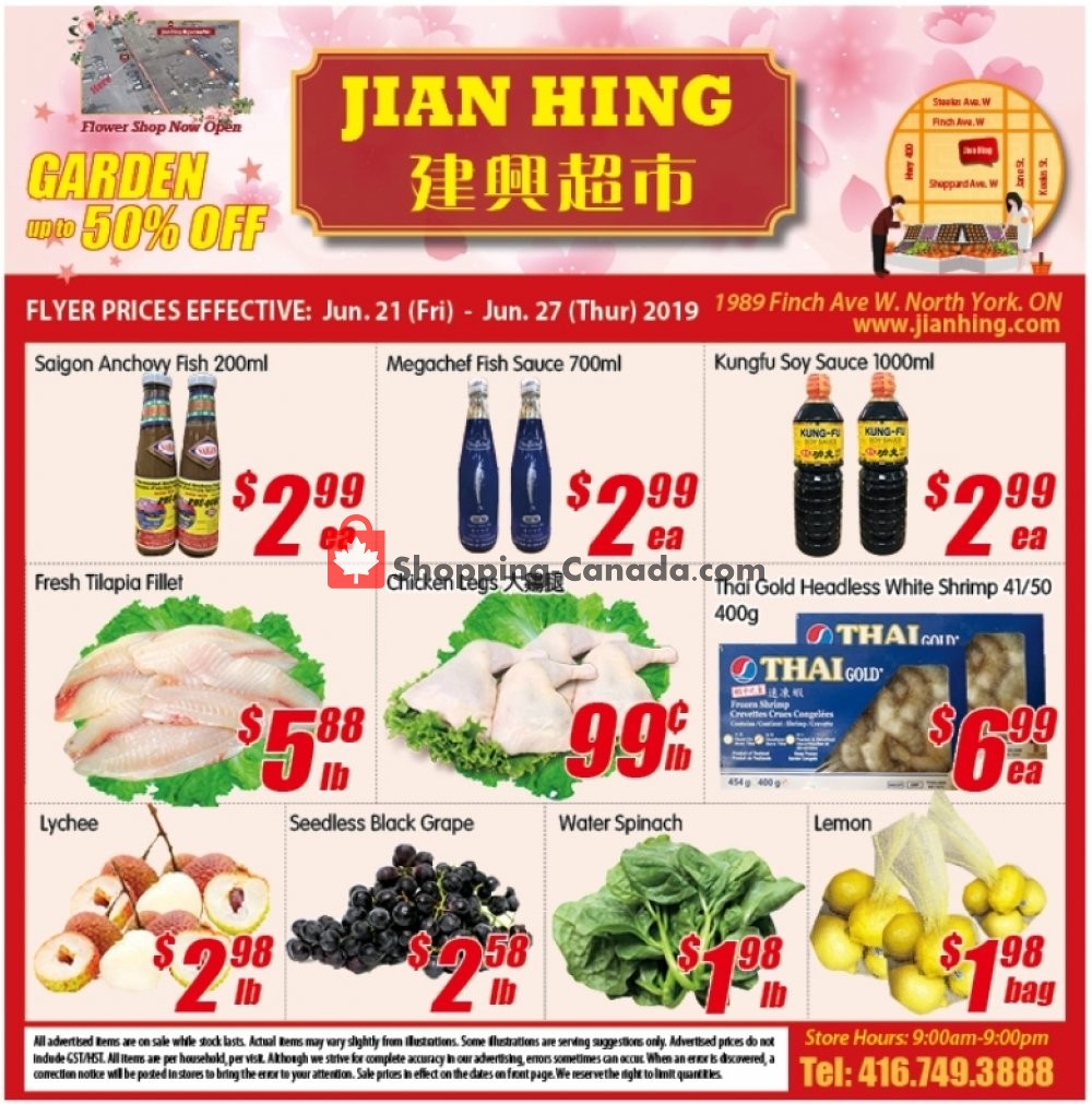 Jian Hing Supermarket flyer from Friday June 21, 2019 to Thursday June 27, 2019 - page 1