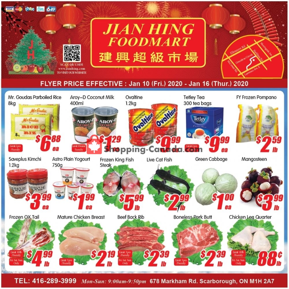 Jian Hing Supermarket flyer from Friday January 10, 2020 to Thursday January 16, 2020 - page 1