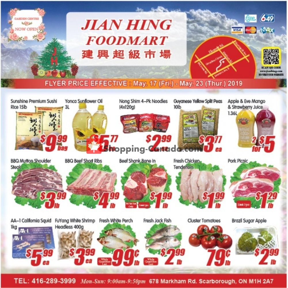 Jian Hing Supermarket flyer from Friday May 17, 2019 to Thursday May 23, 2019 - page 1