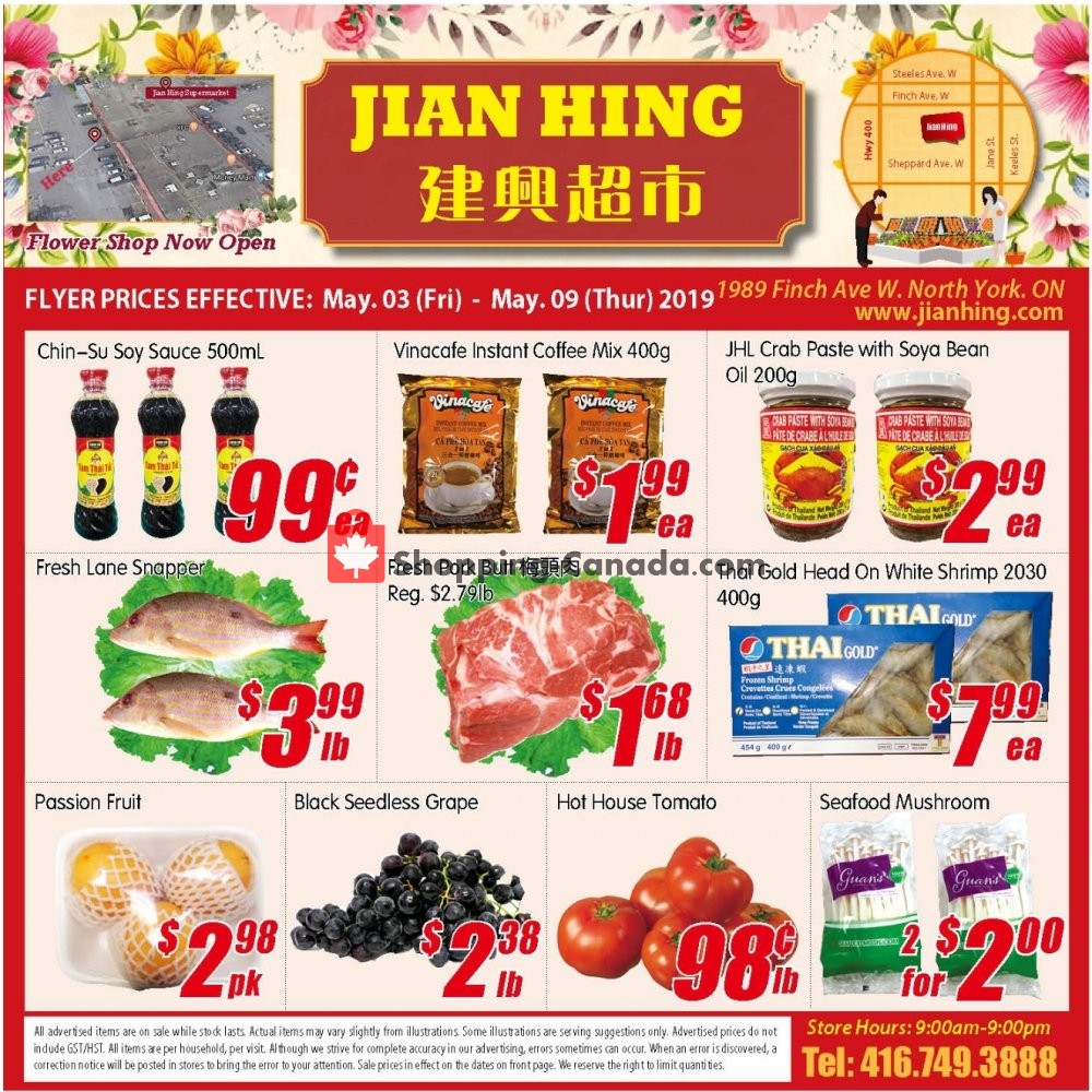Jian Hing Supermarket flyer from Friday May 3, 2019 to Thursday May 9, 2019 - page 1