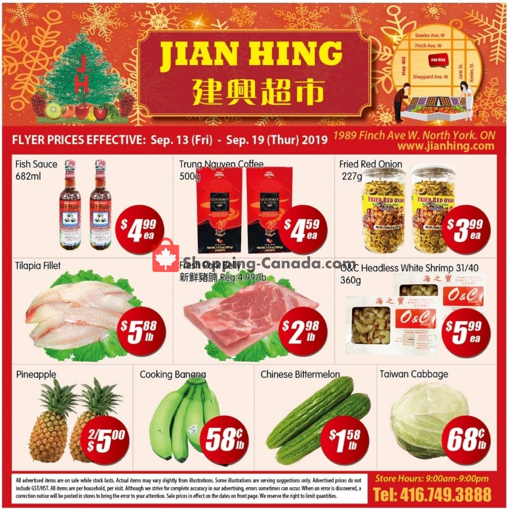 Jian Hing Supermarket flyer from Friday September 13, 2019 to Thursday September 19, 2019 - page 1