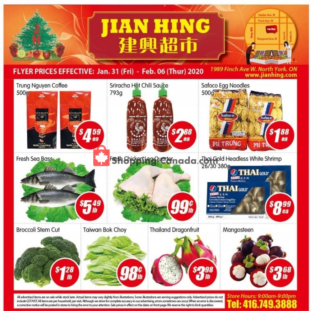 Jian Hing Supermarket flyer from Friday January 31, 2020 to Thursday February 6, 2020 - page 1