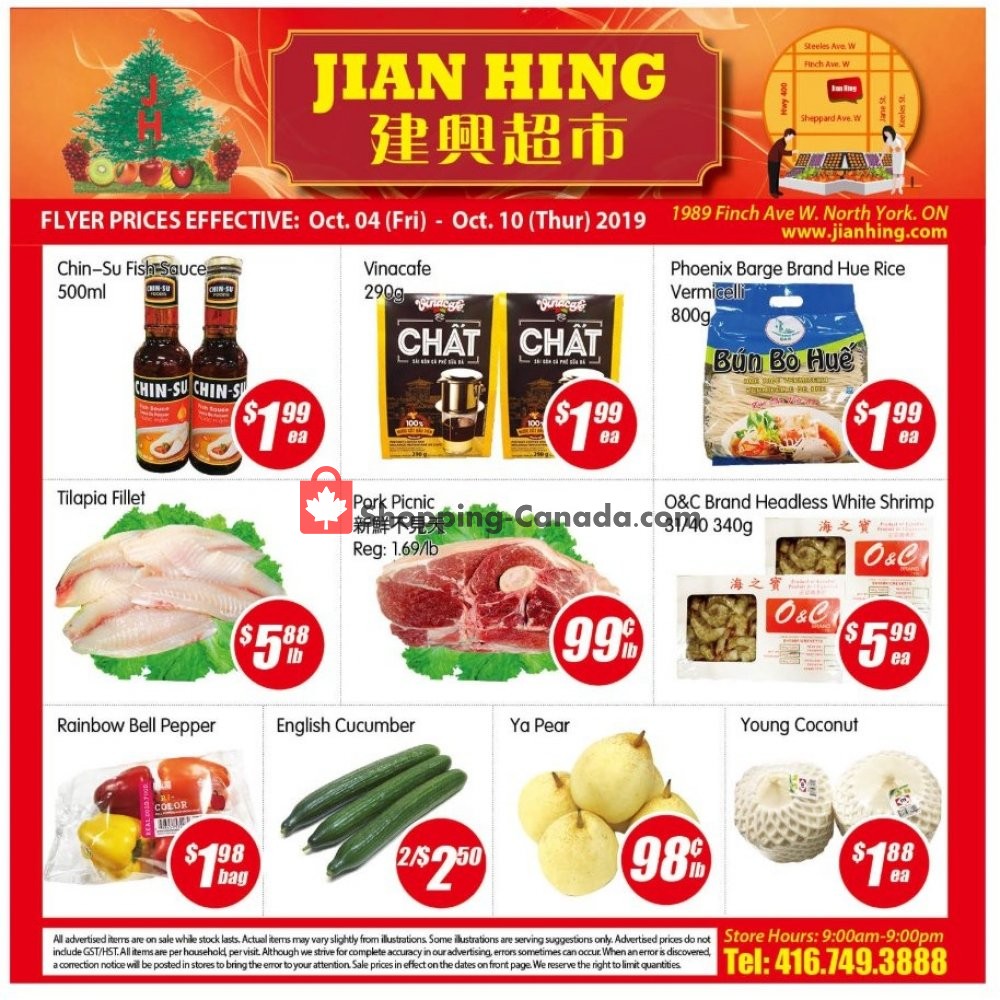 Jian Hing Supermarket flyer from Friday October 4, 2019 to Thursday October 10, 2019 - page 1