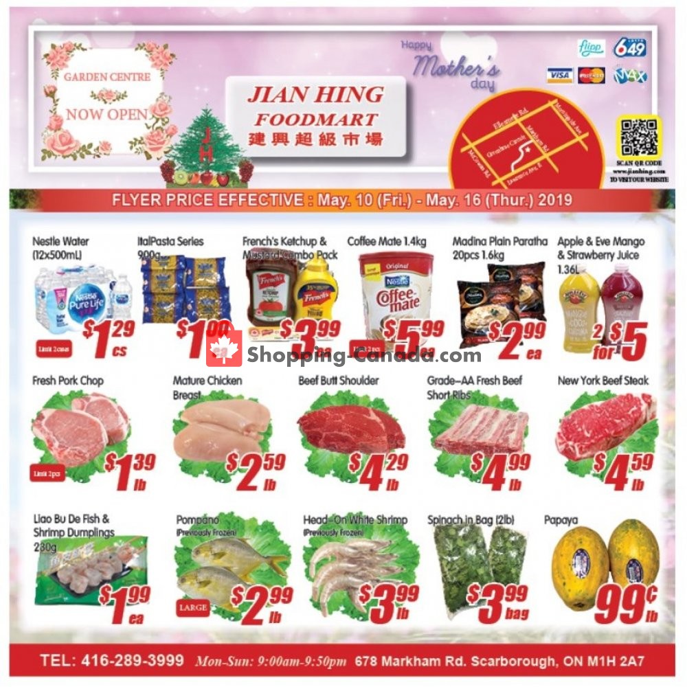 Jian Hing Supermarket flyer from Friday May 10, 2019 to Thursday May 16, 2019 - page 1