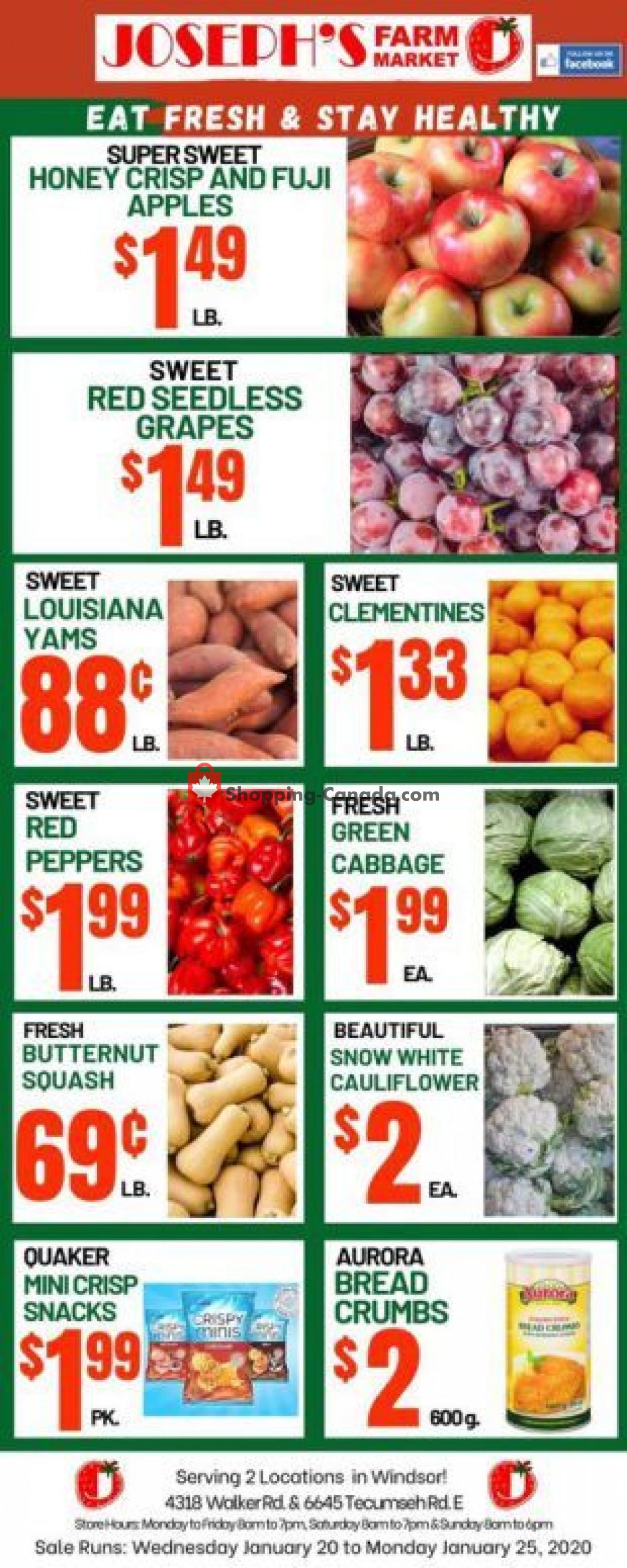 Joseph's Farm Market flyer from Wednesday January 20, 2021 to Monday January 25, 2021 - page 1