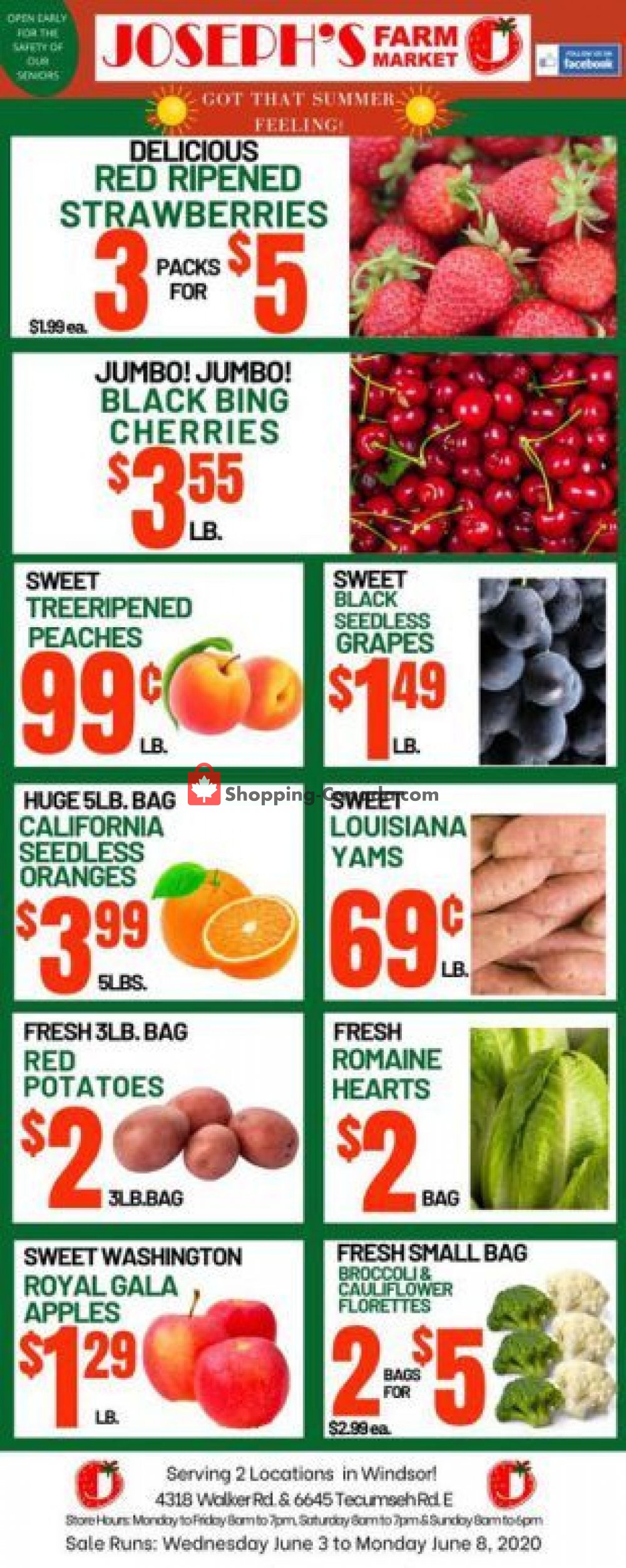 Joseph's Farm Market flyer from Wednesday June 3, 2020 to Monday June 8, 2020 - page 1