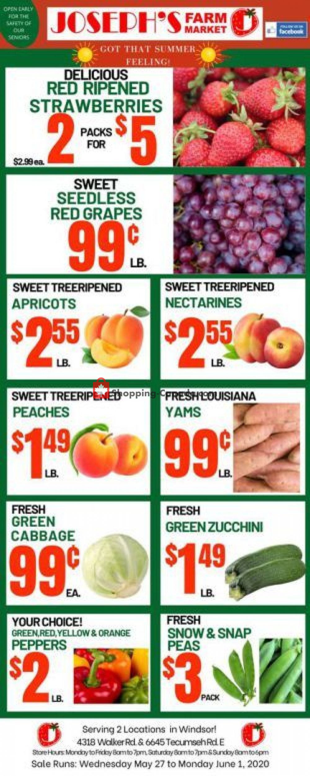 Joseph's Farm Market flyer from Wednesday May 27, 2020 to Monday June 1, 2020 - page 1