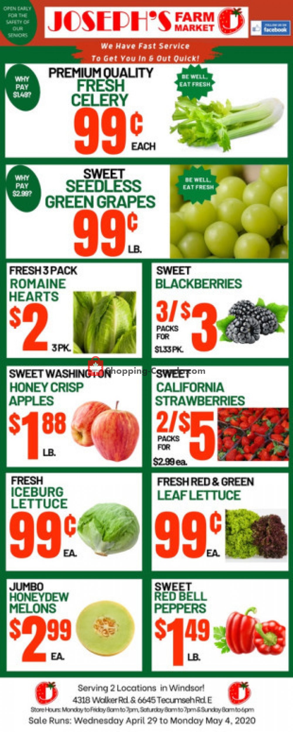 Joseph's Farm Market flyer from Wednesday April 29, 2020 to Monday May 4, 2020 - page 1
