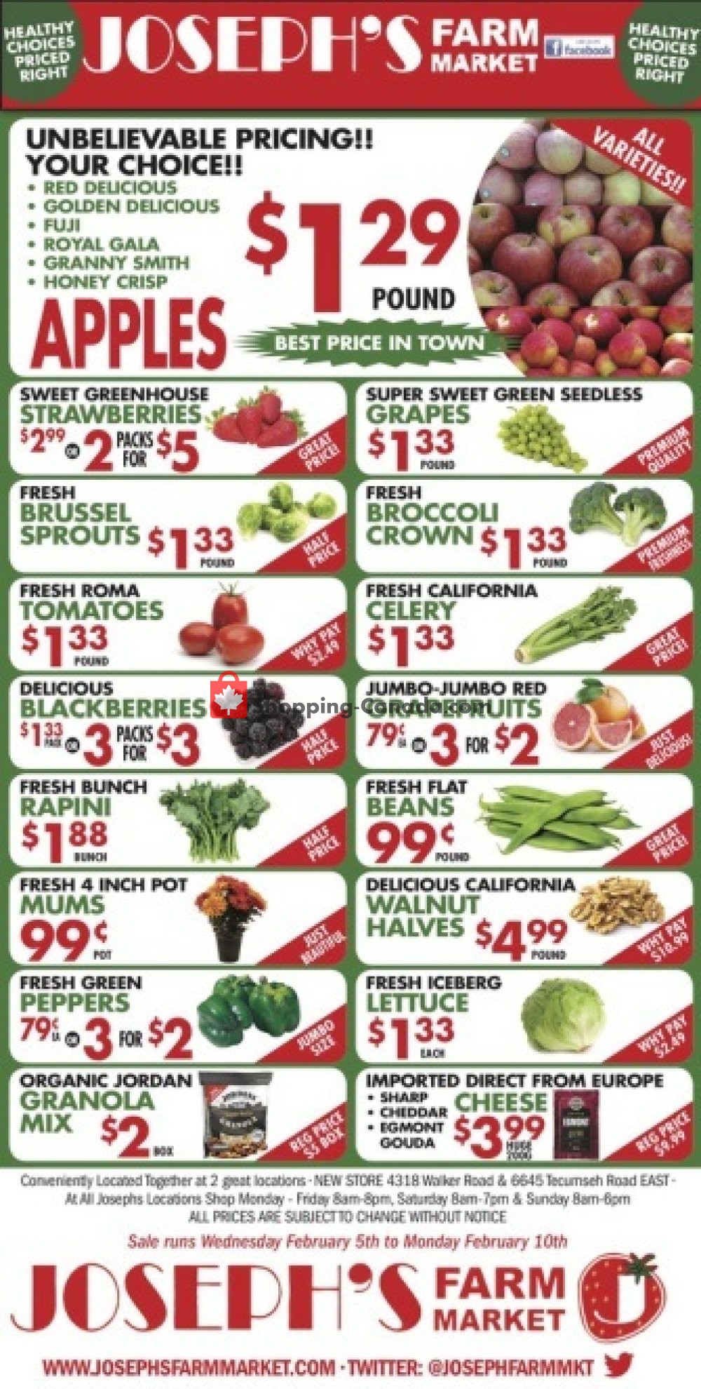 Joseph's Farm Market flyer from Wednesday February 5, 2020 to Tuesday February 11, 2020 - page 1
