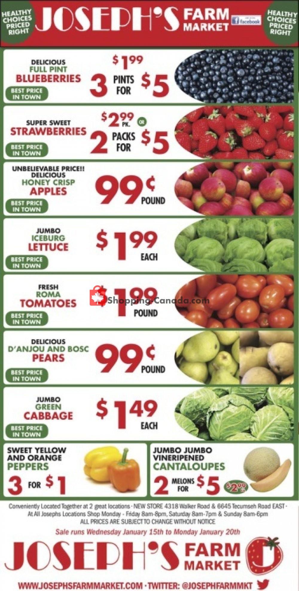 Joseph's Farm Market flyer from Wednesday January 15, 2020 to Monday January 20, 2020 - page 1