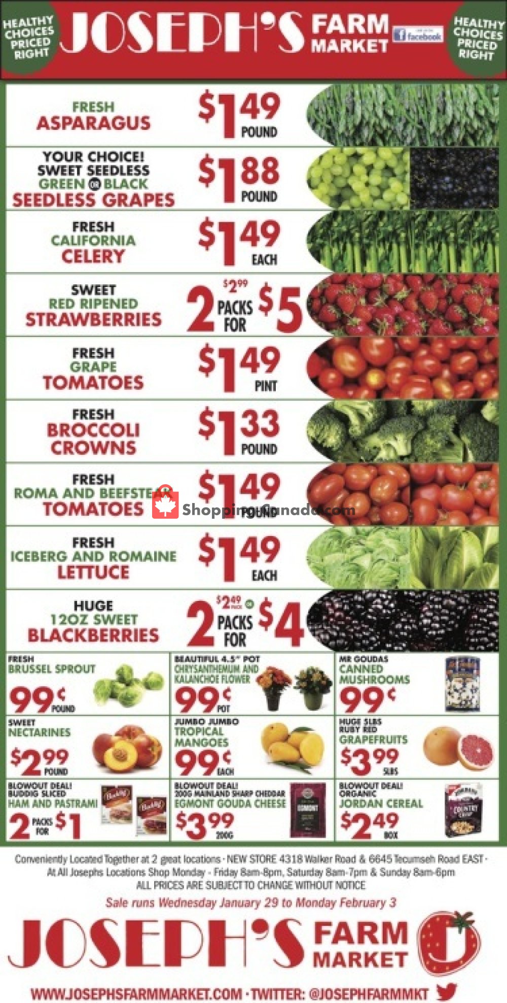 Joseph's Farm Market Canada, flyer (Hot Offer) January 29 February