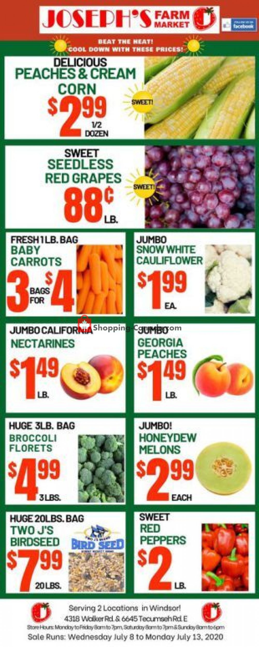 Joseph's Farm Market flyer from Wednesday July 8, 2020 to Monday July 13, 2020 - page 1