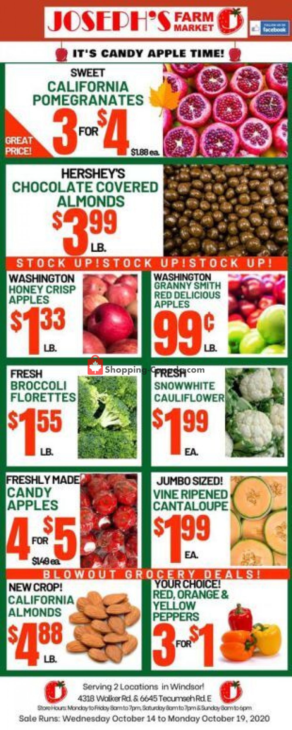 Joseph's Farm Market flyer from Wednesday October 14, 2020 to Monday October 19, 2020 - page 1