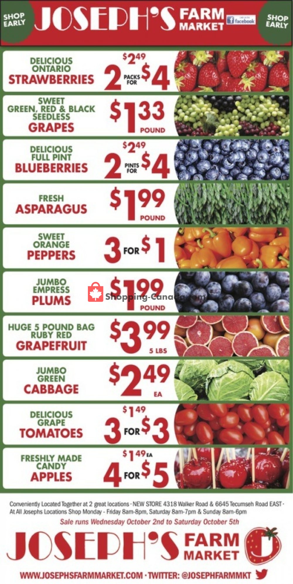 Joseph's Farm Market flyer from Wednesday October 2, 2019 to Monday October 7, 2019 - page 1