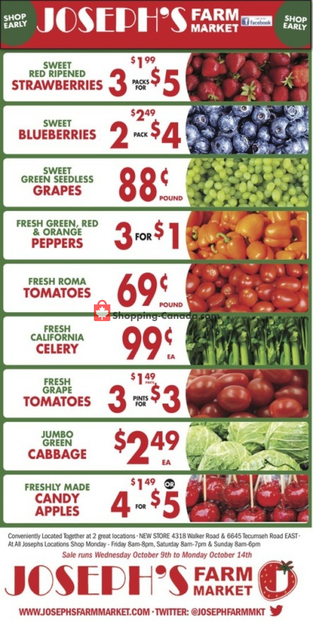 Joseph's Farm Market flyer from Wednesday October 9, 2019 to Monday October 14, 2019 - page 1
