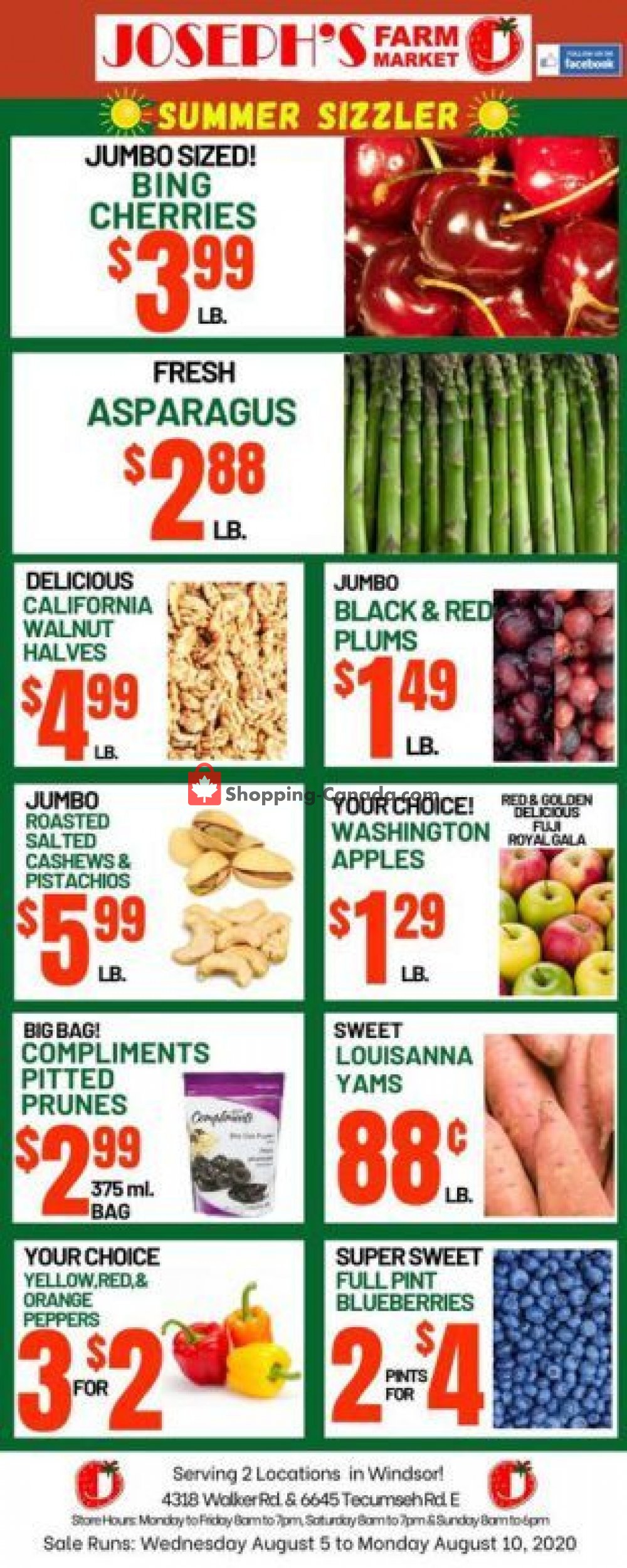 Joseph's Farm Market flyer from Wednesday August 5, 2020 to Monday August 10, 2020 - page 1