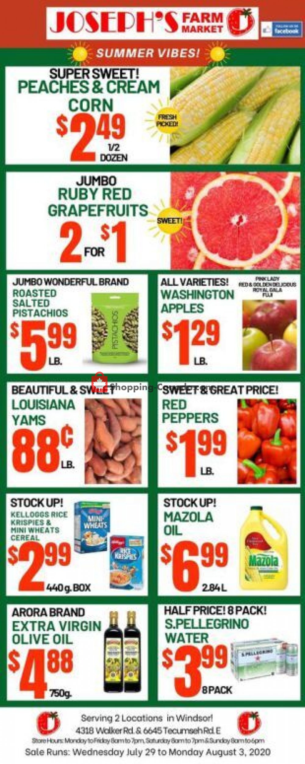 Joseph's Farm Market flyer from Wednesday July 29, 2020 to Monday August 3, 2020 - page 1
