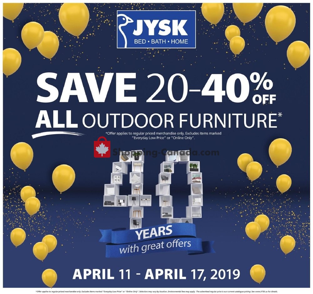 JYSK Canada, flyer (All Outdoor Furniture) April 11 April 17, 2019