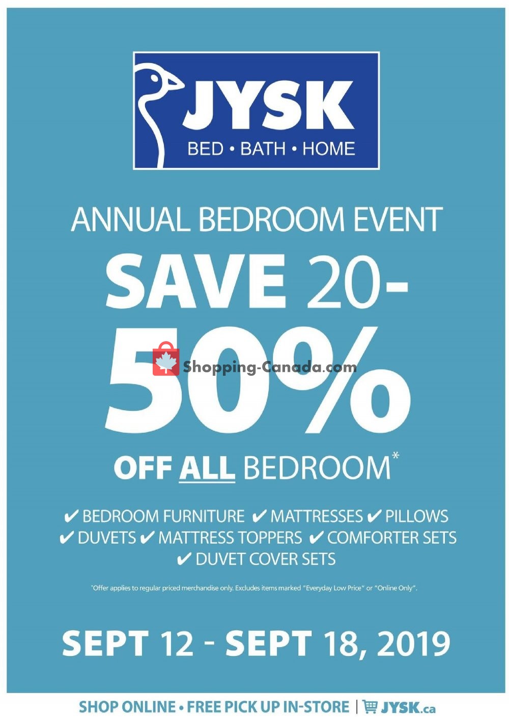 JYSK flyer from Thursday September 12, 2019 to Wednesday September 18, 2019 - page 1