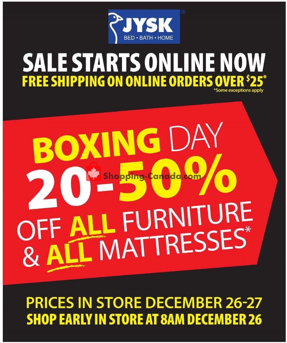 JYSK flyer from Tuesday December 25, 2018 to Thursday December 27, 2018 - page 1