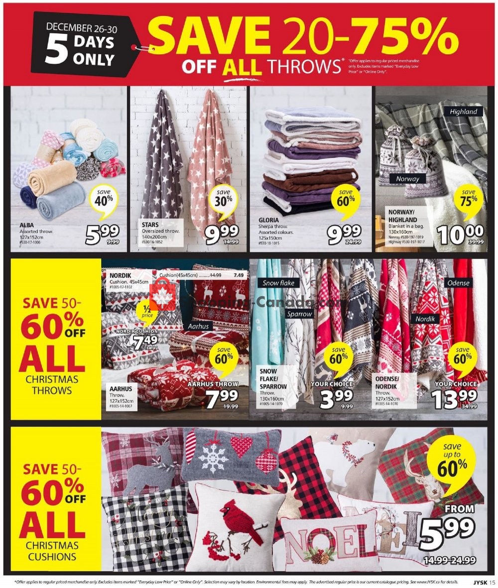 Flyer and weekly ads: JYSK Canada - (Boxing Day - West) - from Thursday