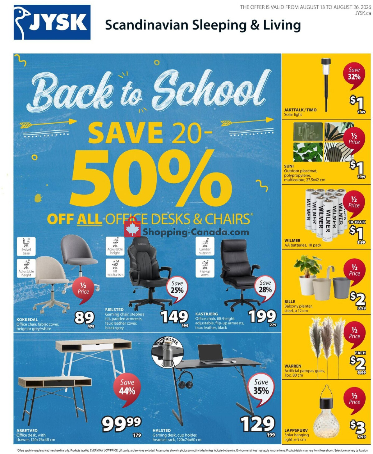 JYSK flyer from Thursday August 13, 2026 to Wednesday August 26, 2026 - page 1