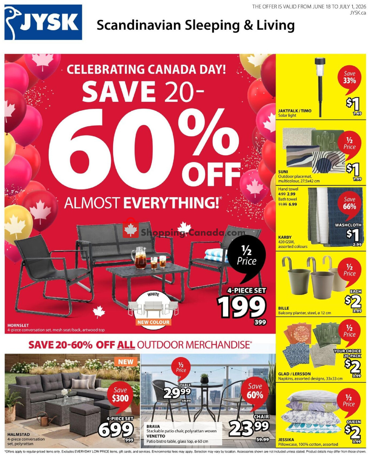 JYSK flyer from Thursday June 18, 2026 to Wednesday July 1, 2026 - page 1