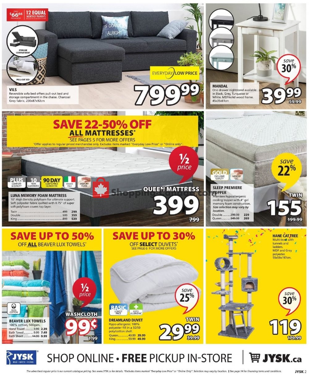 JYSK Canada, flyer October 11 October 17, 2018 Shopping Canada