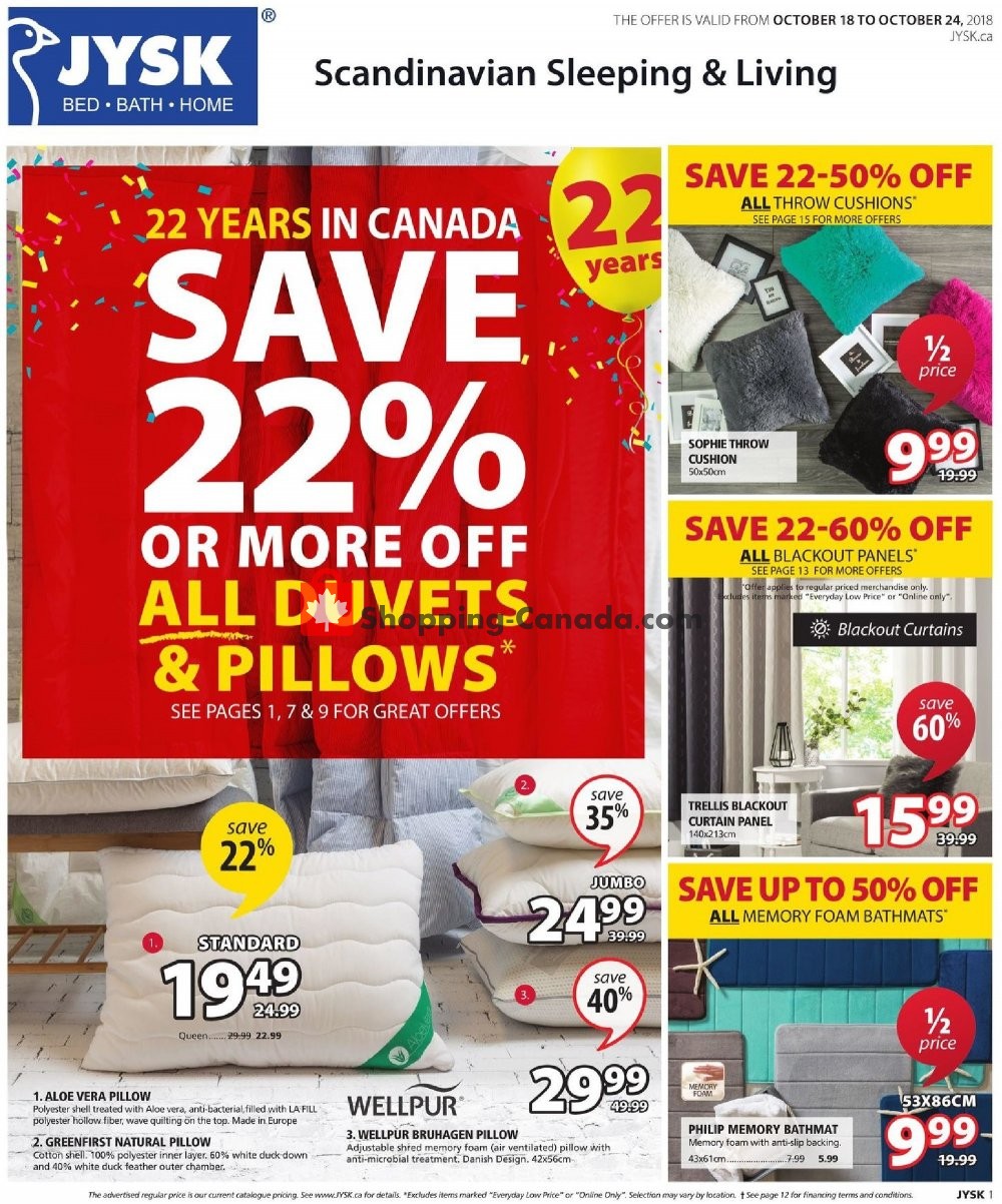 JYSK flyer from Thursday October 18, 2018 to Wednesday October 24, 2018 - page 1