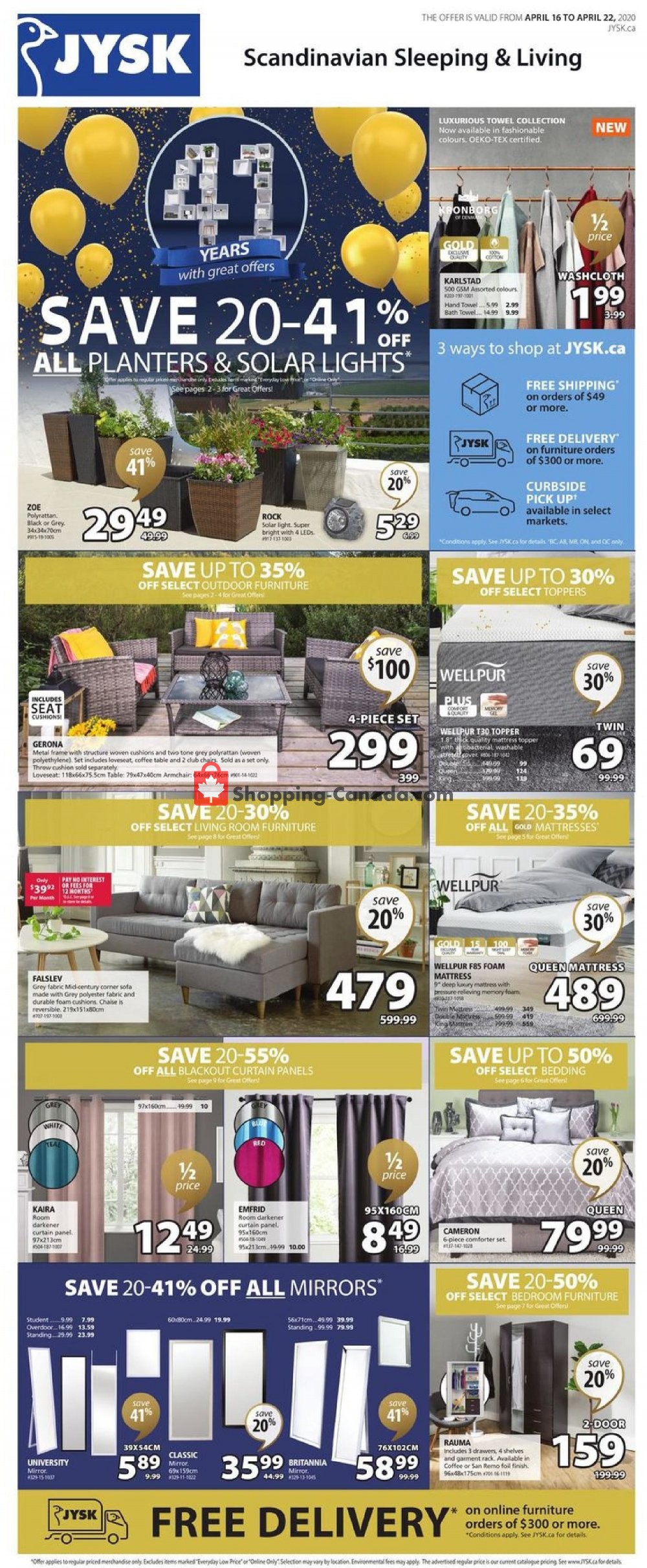 JYSK flyer from Thursday April 16, 2020 to Wednesday April 22, 2020 - page 1