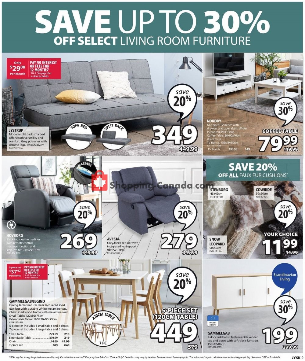 JYSK Canada, flyer (Scandinavian Sleeping and Living) February 6 February 12, 2020