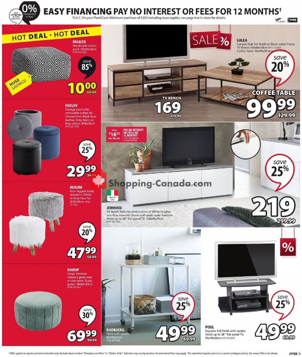 JYSK Canada, flyer (Scandinavian Sleeping and Living) January 9