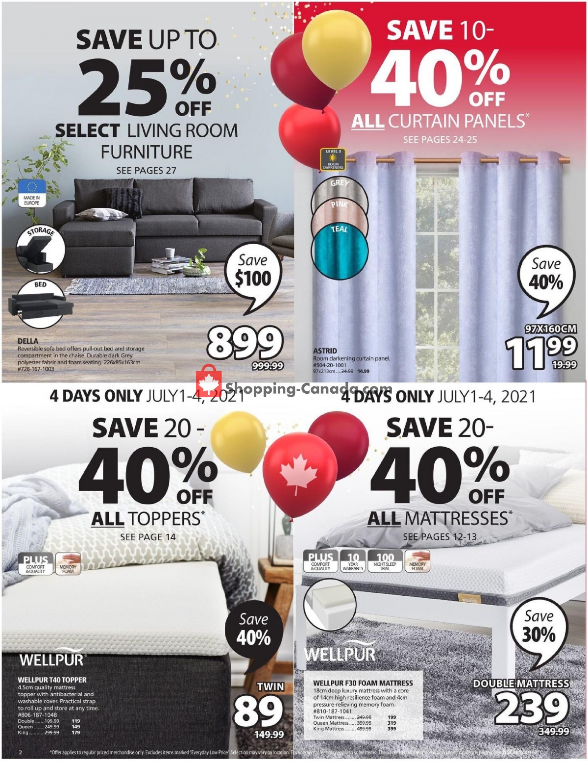 JYSK Canada, flyer (Scandinavian Sleeping and Living) July 1 July