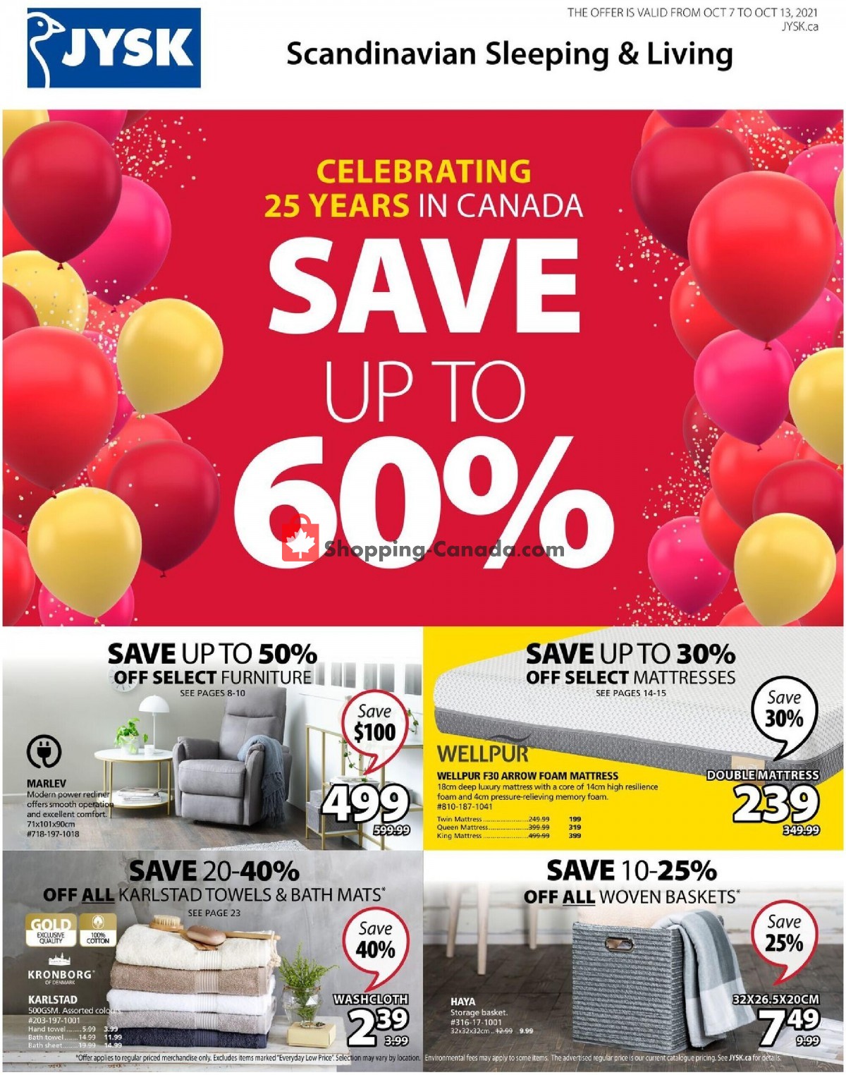 JYSK flyer from Thursday October 7, 2021 to Wednesday October 13, 2021 - page 1