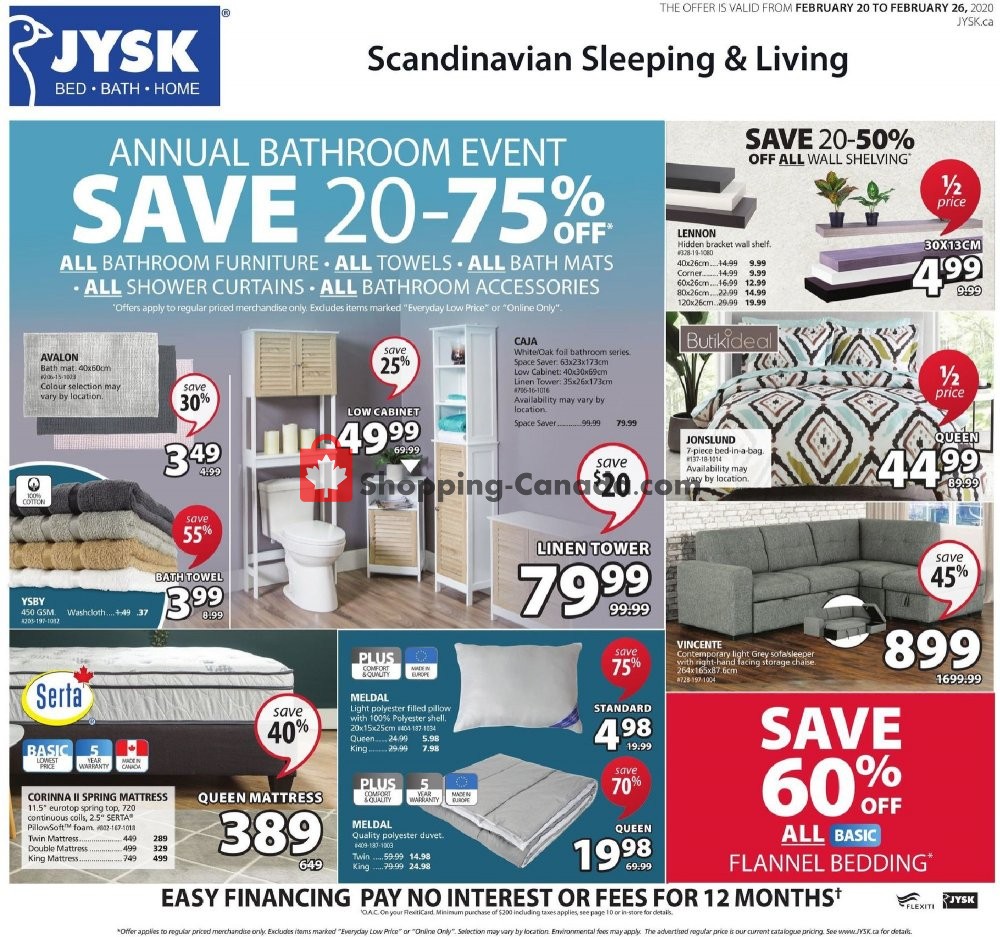JYSK Canada, flyer - (Scandinavian Sleeping and Living - West