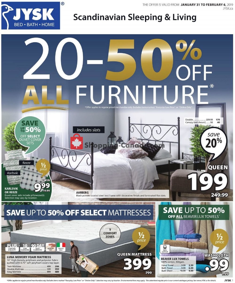 JYSK flyer from Thursday January 31, 2019 to Wednesday February 6, 2019 - page 1