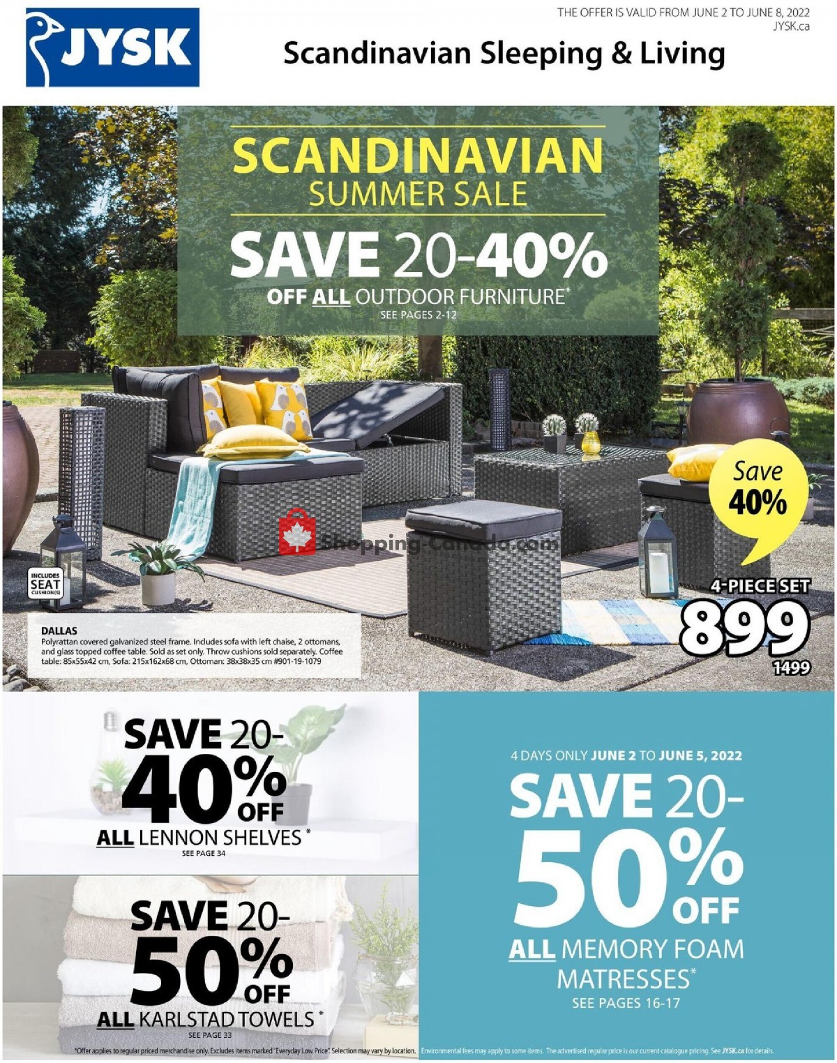 JYSK Canada, flyer (Scandinavian Summer Sale) June 2 June 8, 2022 Shopping Canada
