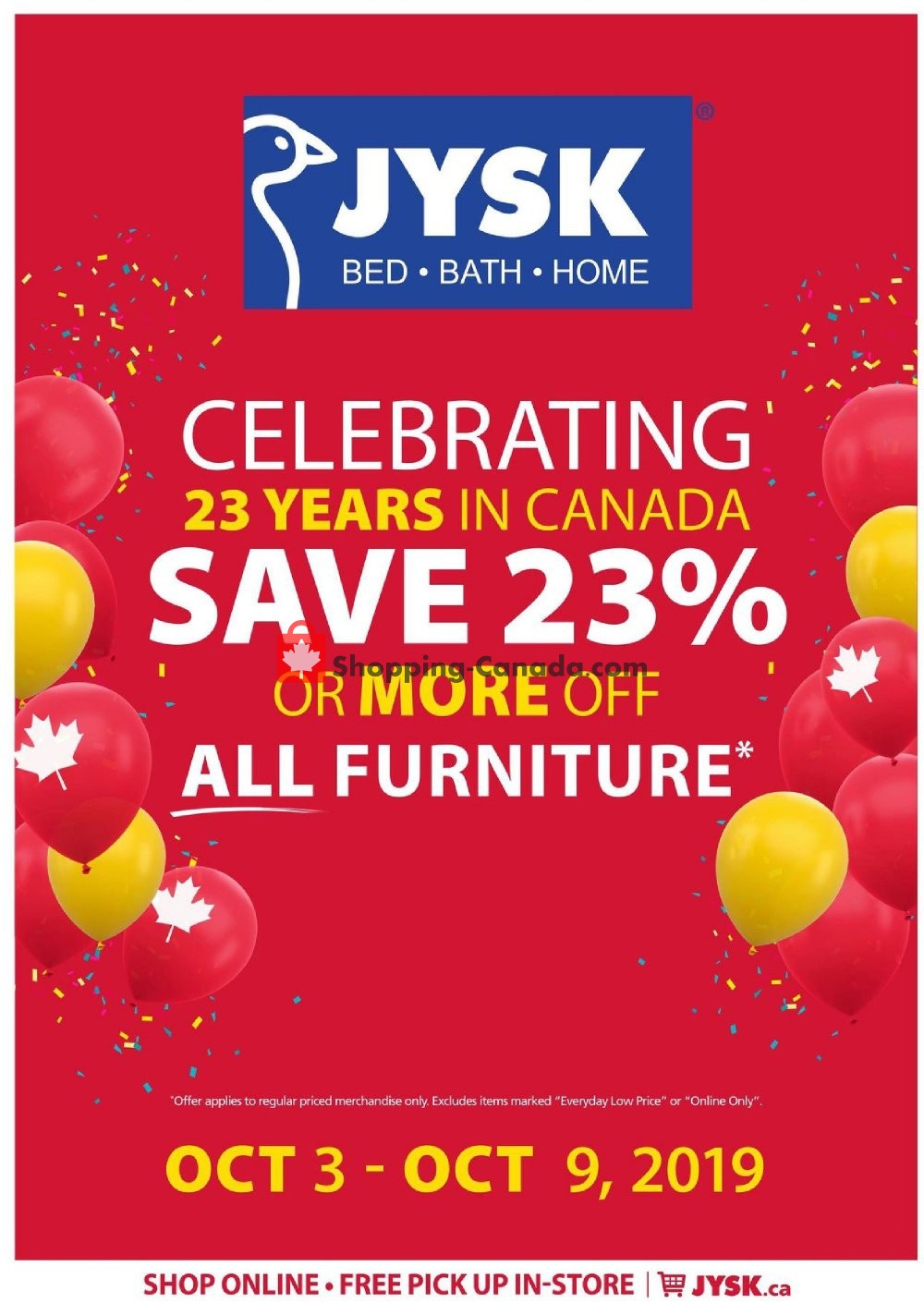 JYSK flyer from Thursday October 3, 2019 to Wednesday October 9, 2019 - page 1