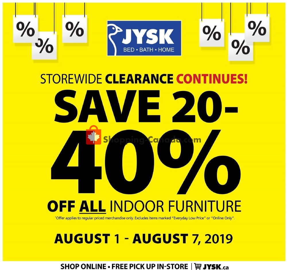 JYSK flyer from Thursday August 1, 2019 to Wednesday August 7, 2019 - page 1